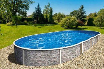 Басейн каркасний 5.5х3.7х1.2м без фільтру, AZURO 404 DL STONE, з отворами 02-0013 фото